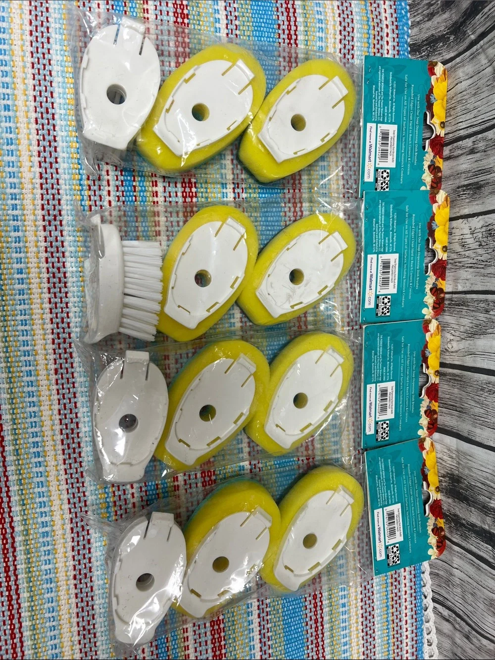 The Pioneer Woman Teal and Yellow Soap Dispensing Dish Brush Refill - 4 sets